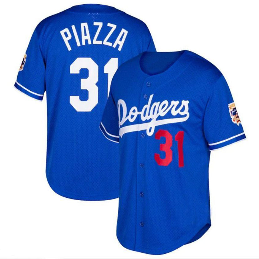 LA.Dodgers #31 Mike Piazza Player  Cooperstown Collection Mesh Batting Practice Jersey - Royal Baseball Jerseys