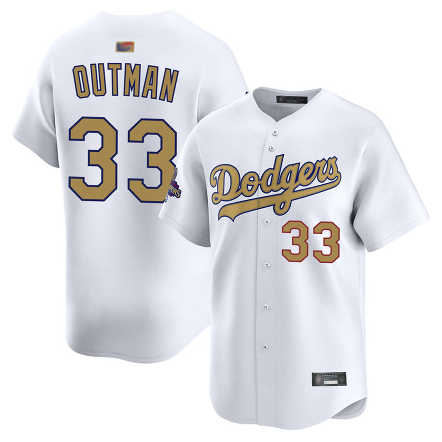 LA.Dodgers #33 James Outman Player Home Gold Collection Limited Baseball Jerseys