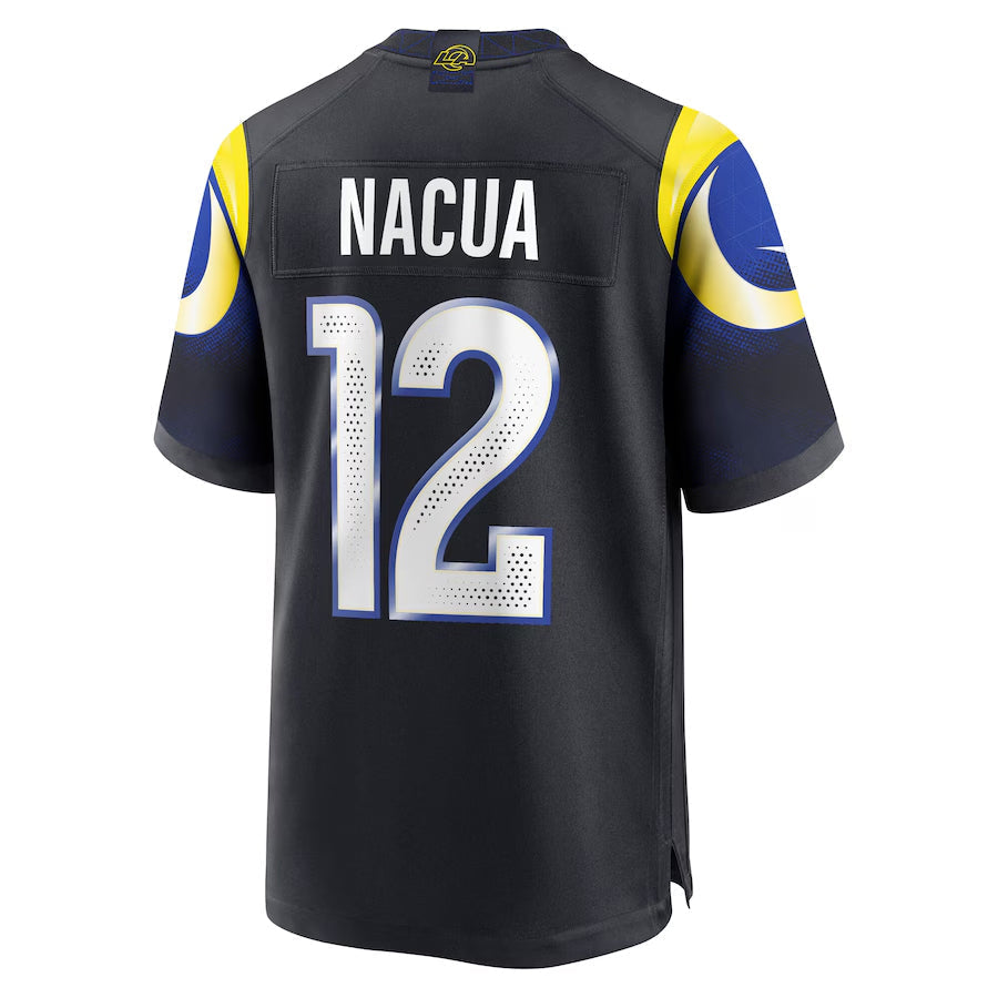LA.Rams #12 Puka Nacua Player Midnight Blue Rivalries Collection Game Football Jerseys