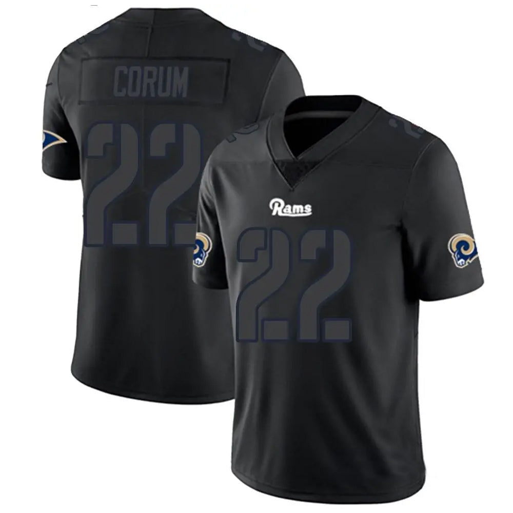 LA.Rams #22 Blake Corum Player Limited Black Impact Football Jerseys