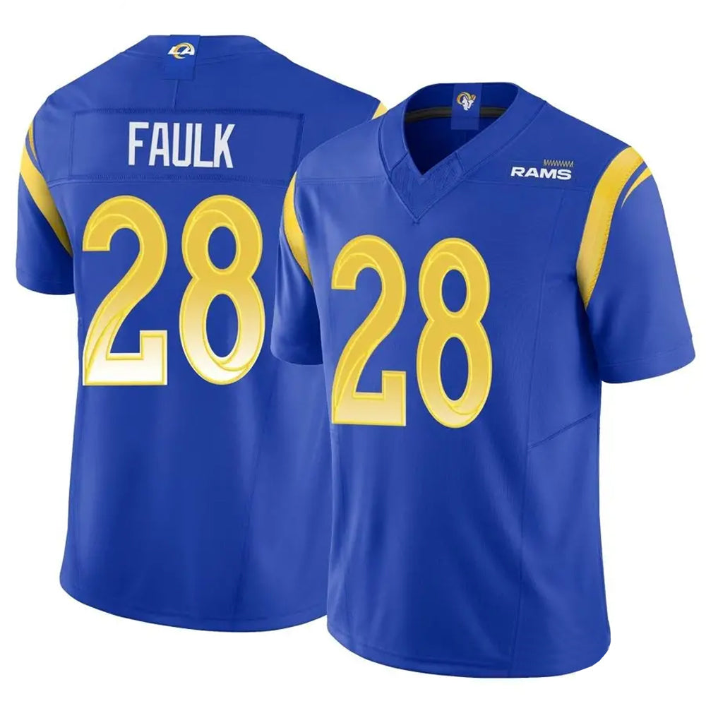 LA.Rams #28 Marshall Faulk Player Royal Vapor F.U.S.E. Limited Football Jerseys