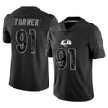 LA.Rams #91 Kobie Turner Player Black RFLCTV Limited Football Jerseys