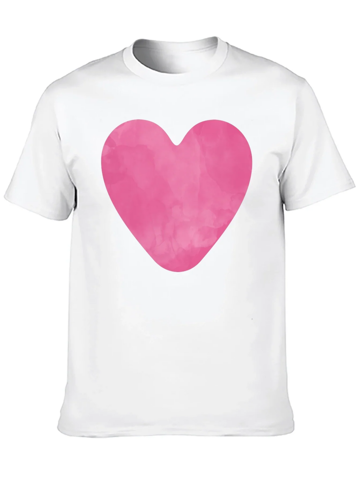Pink Heart Graphic Black Tee