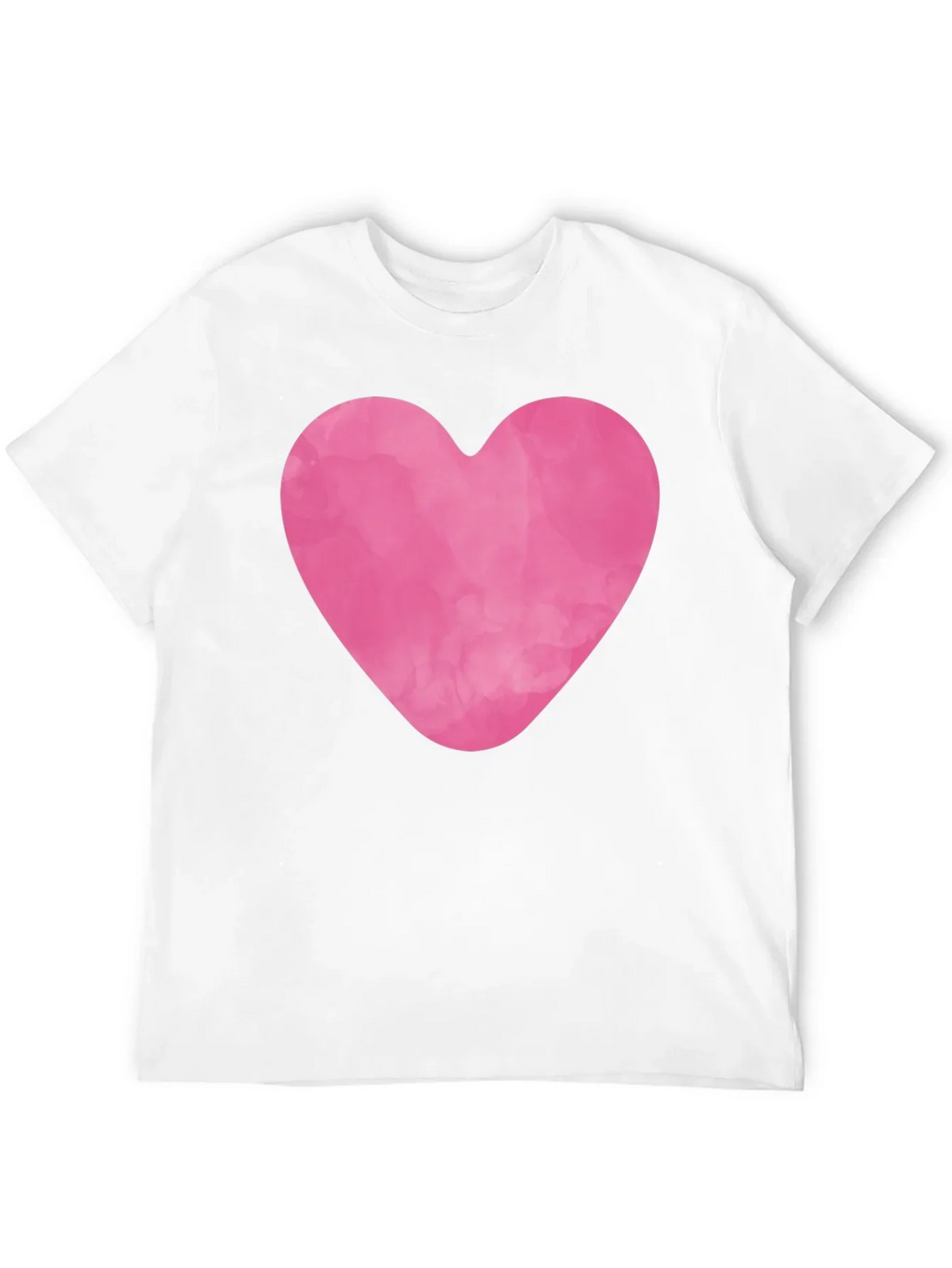 Pink Heart Graphic Black Tee