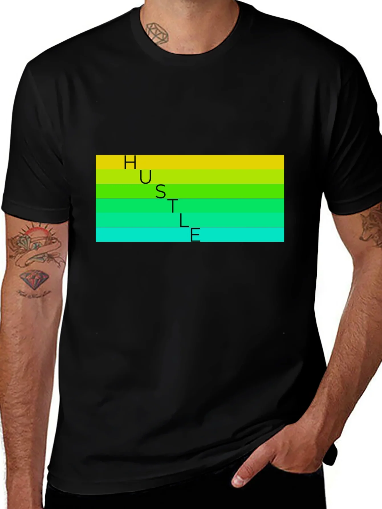 HUSTLE T-Shirt - Black Graphic Tee