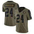 LV.Raiders #24 Charles Woodson Player Salute To Service Olive Football Jerseys