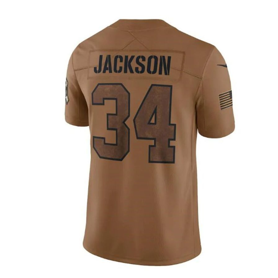 #34 Bo Jackson Player LV.Raiders Brown Salute To Service Limited Football Jerseys