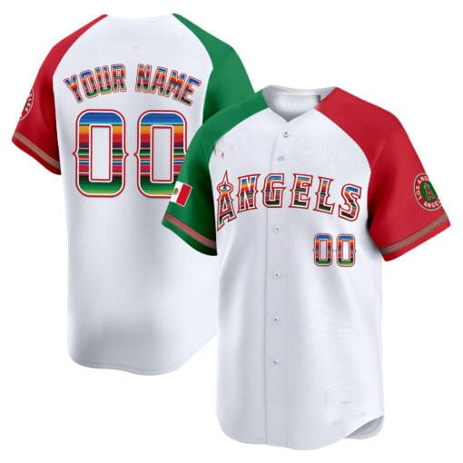 Custom LA.Angels Mexico Vapor Premier Limited White Baseball Jerseys