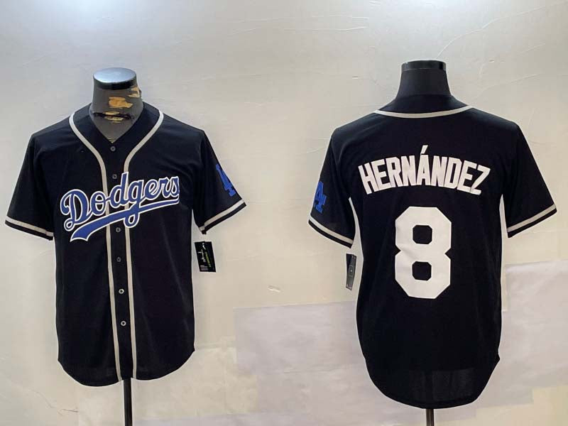 LA.Dodgers #8 Enrique Hernndez Black Player Cool Base Stitched Baseball Jerseys