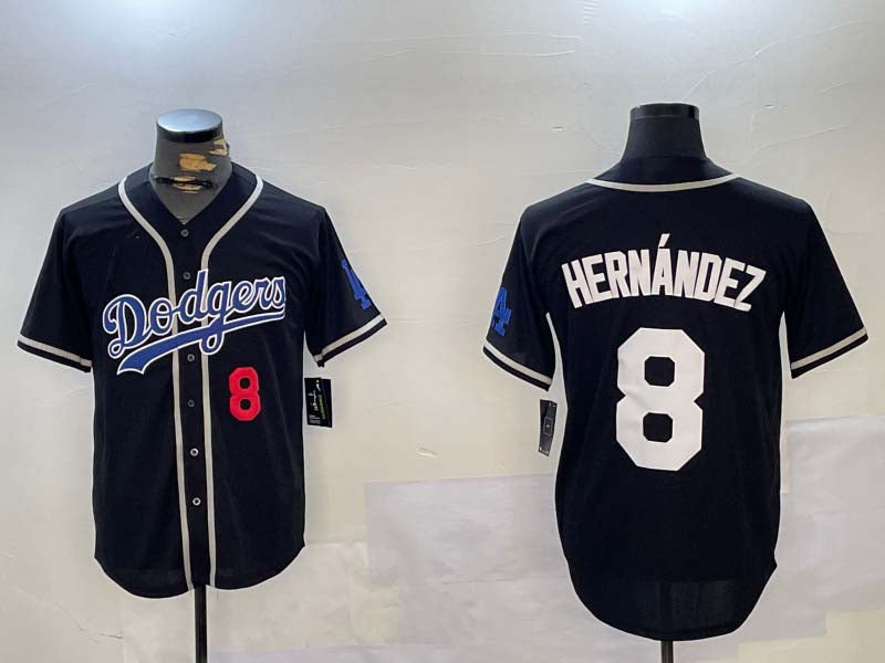 LA.Dodgers #8 Enrique Hernndez Black Player Game Stitched Baseball Jerseys