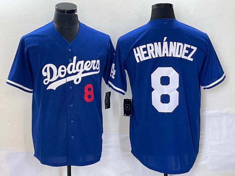 LA.Dodgers #8 Enrique Hernndez Player Game Jersey Blue Flex Base Stitched Baseball Jerseys