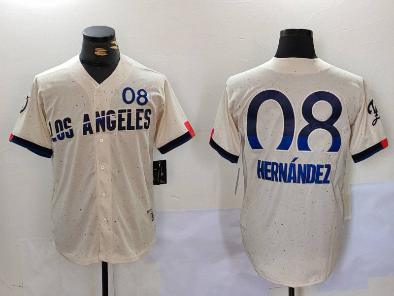LA.Dodgers #8 Kik| Hernndez Cream Player Limited Stitched Baseball Jerseys
