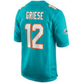 M.Dolphins #12 Bob Griese Player Aqua Game Football Jerseys