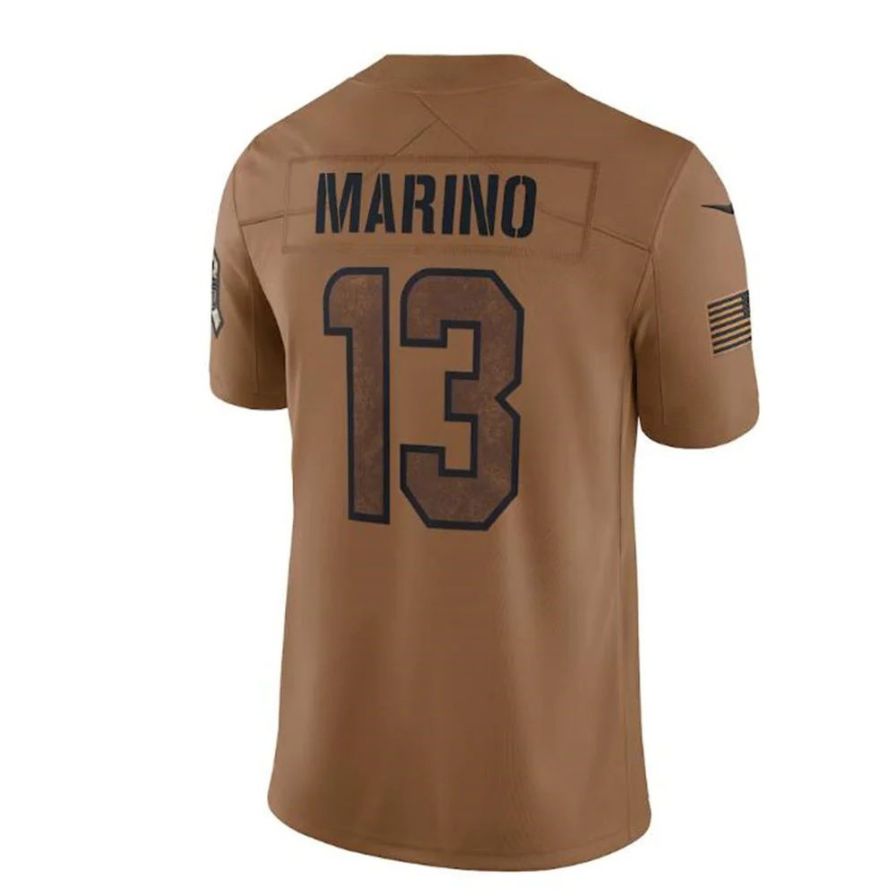 #13 Dan Marino Player M.Dolphins Brown Salute To Service Retired Limited Football Jerseys