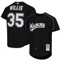 M.Marlins #35 Dontrelle Willis Player Black Cooperstown Collection Baseball Jerseys