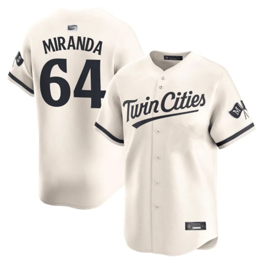 M.Twins #64 Jose Miranda Player Cream Limited Baseball Jerseys