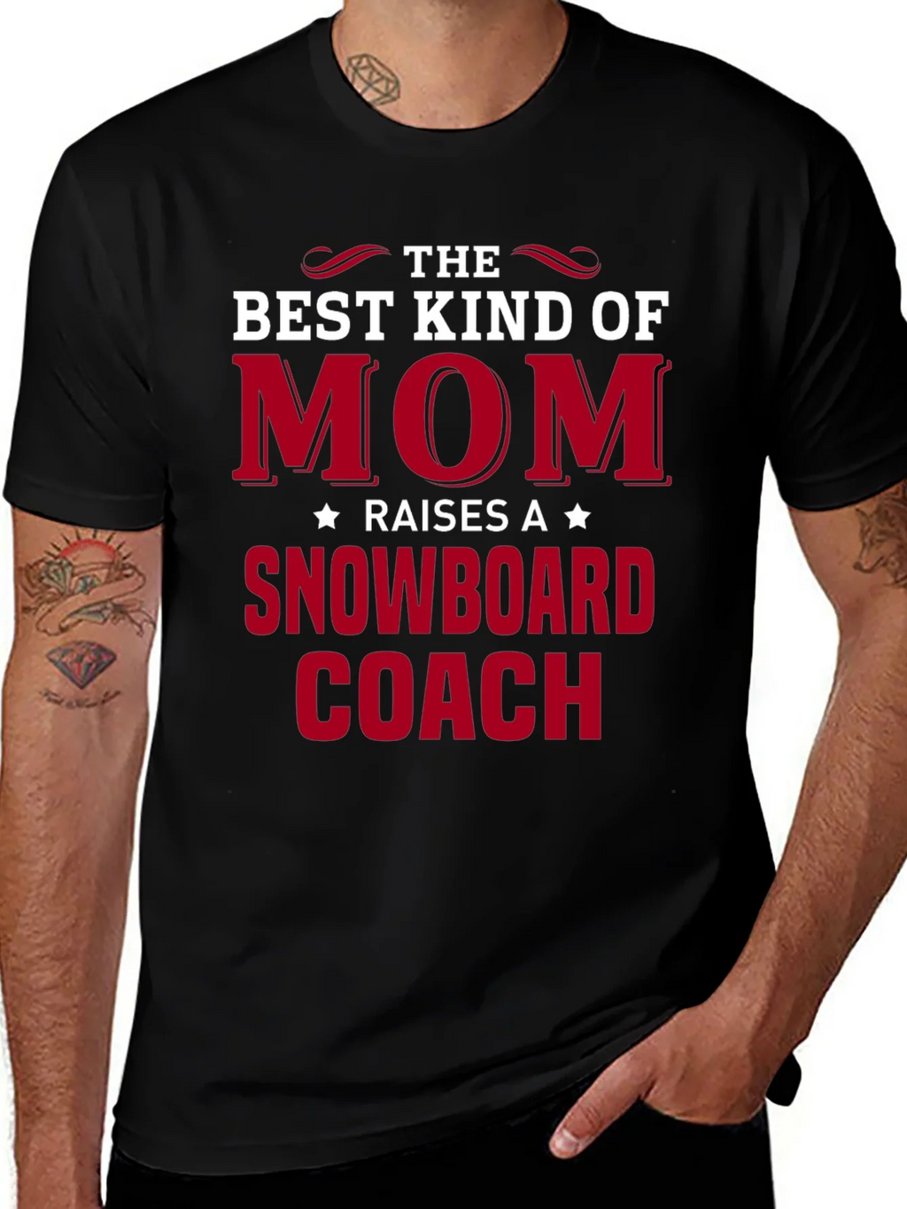 Best Mom Raises a Snowboard Coach T-Shirt