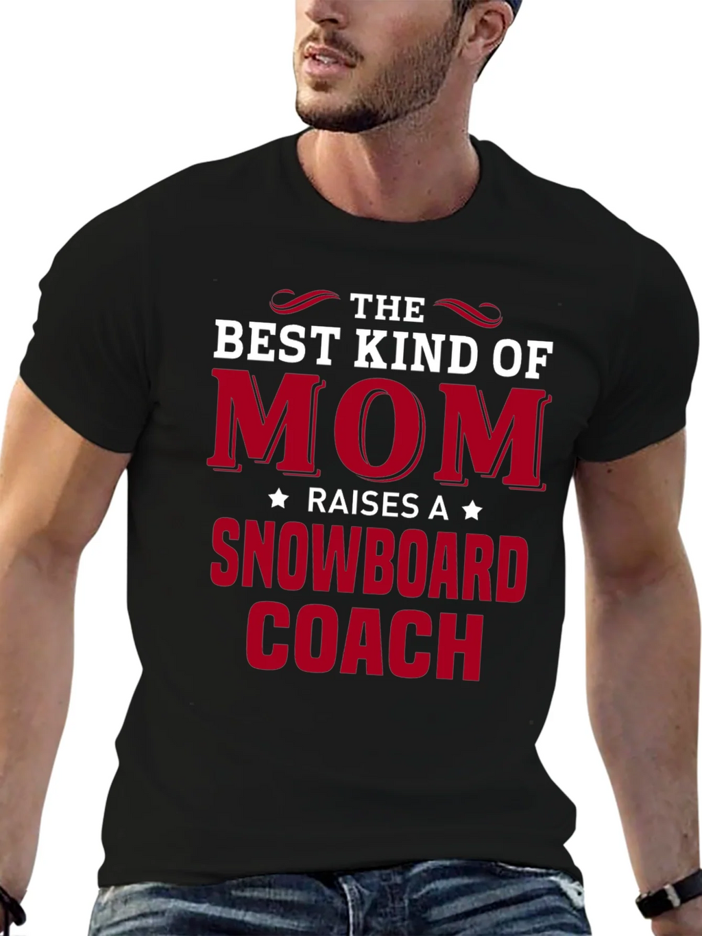 Best Mom Raises a Snowboard Coach T-Shirt