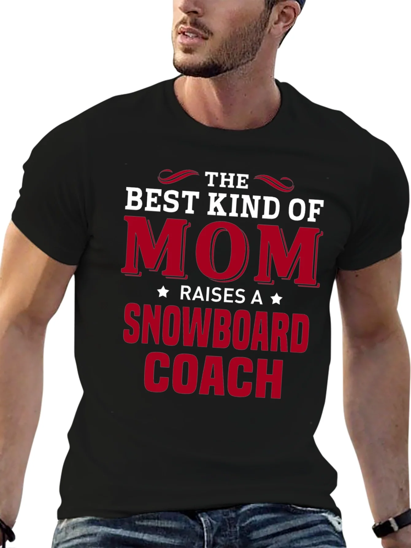 Best Mom Raises a Snowboard Coach T-Shirt