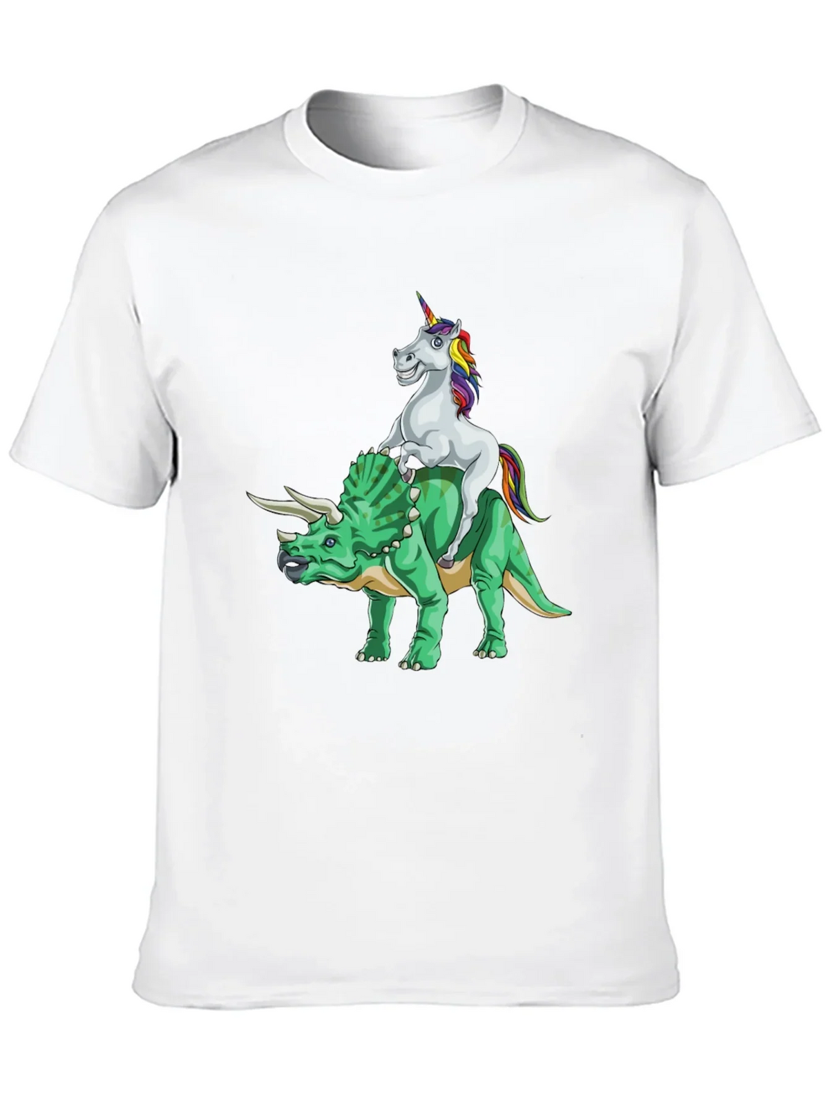 Unicorn Riding Triceratops Graphic Tee