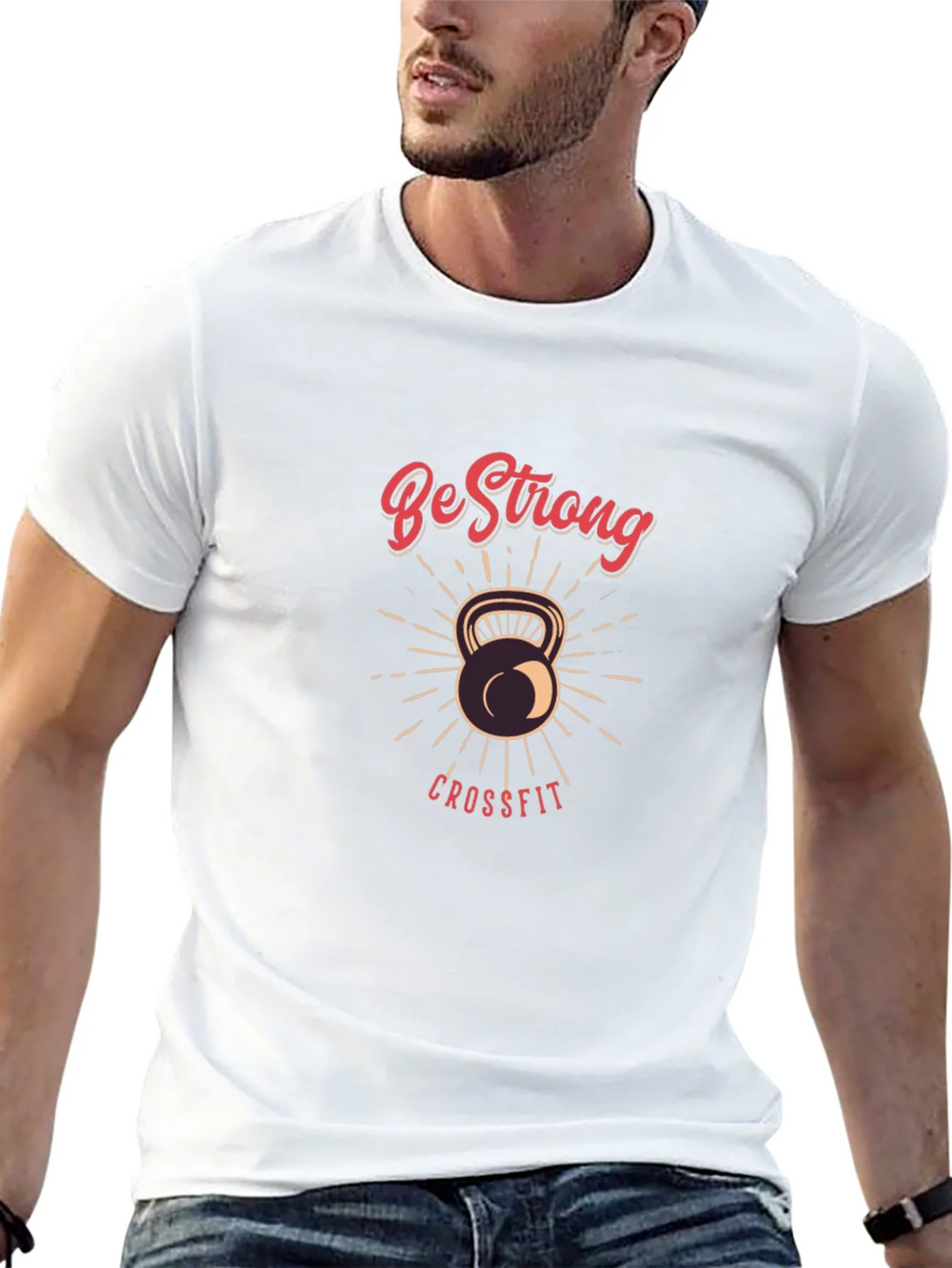 Be Strong CrossFit T-Shirt - Kettlebell Design