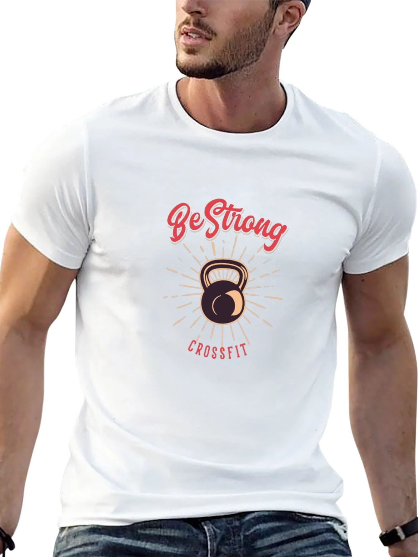 Be Strong CrossFit T-Shirt - Kettlebell Design