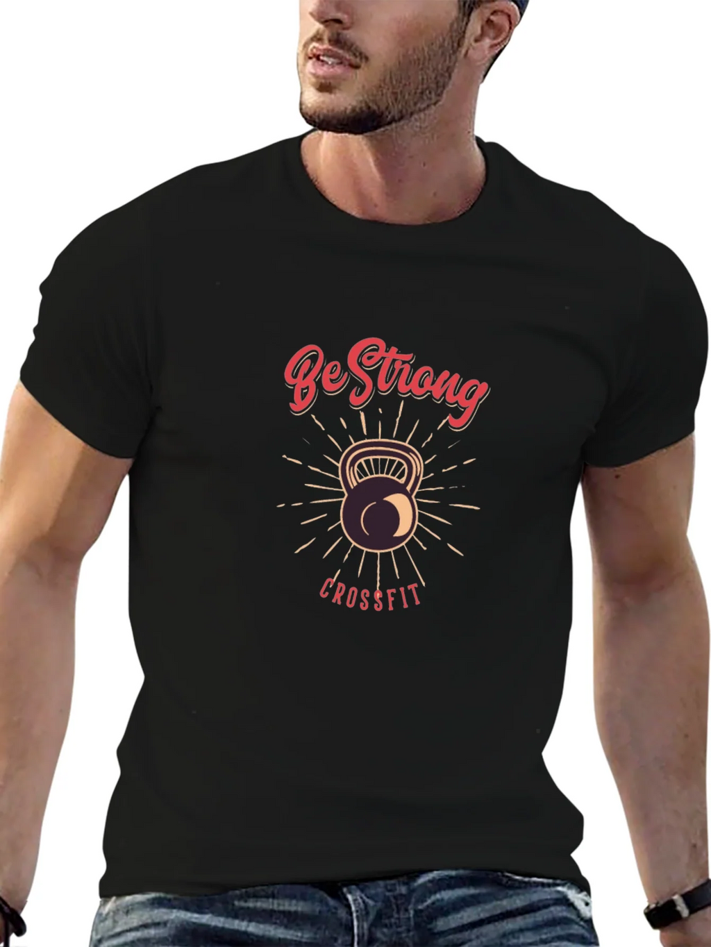 Be Strong CrossFit T-Shirt - Kettlebell Design