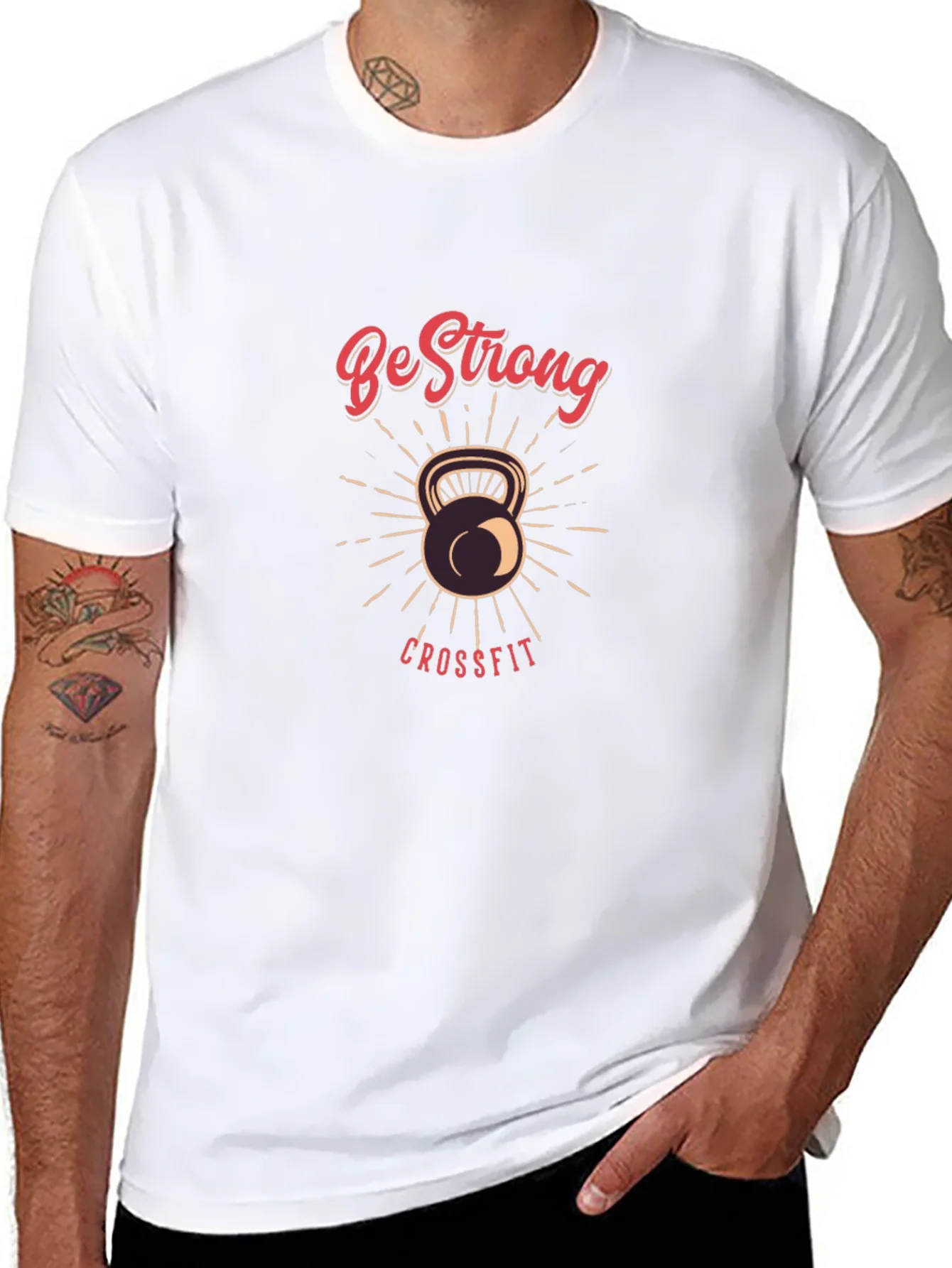 Be Strong CrossFit T-Shirt - Kettlebell Design