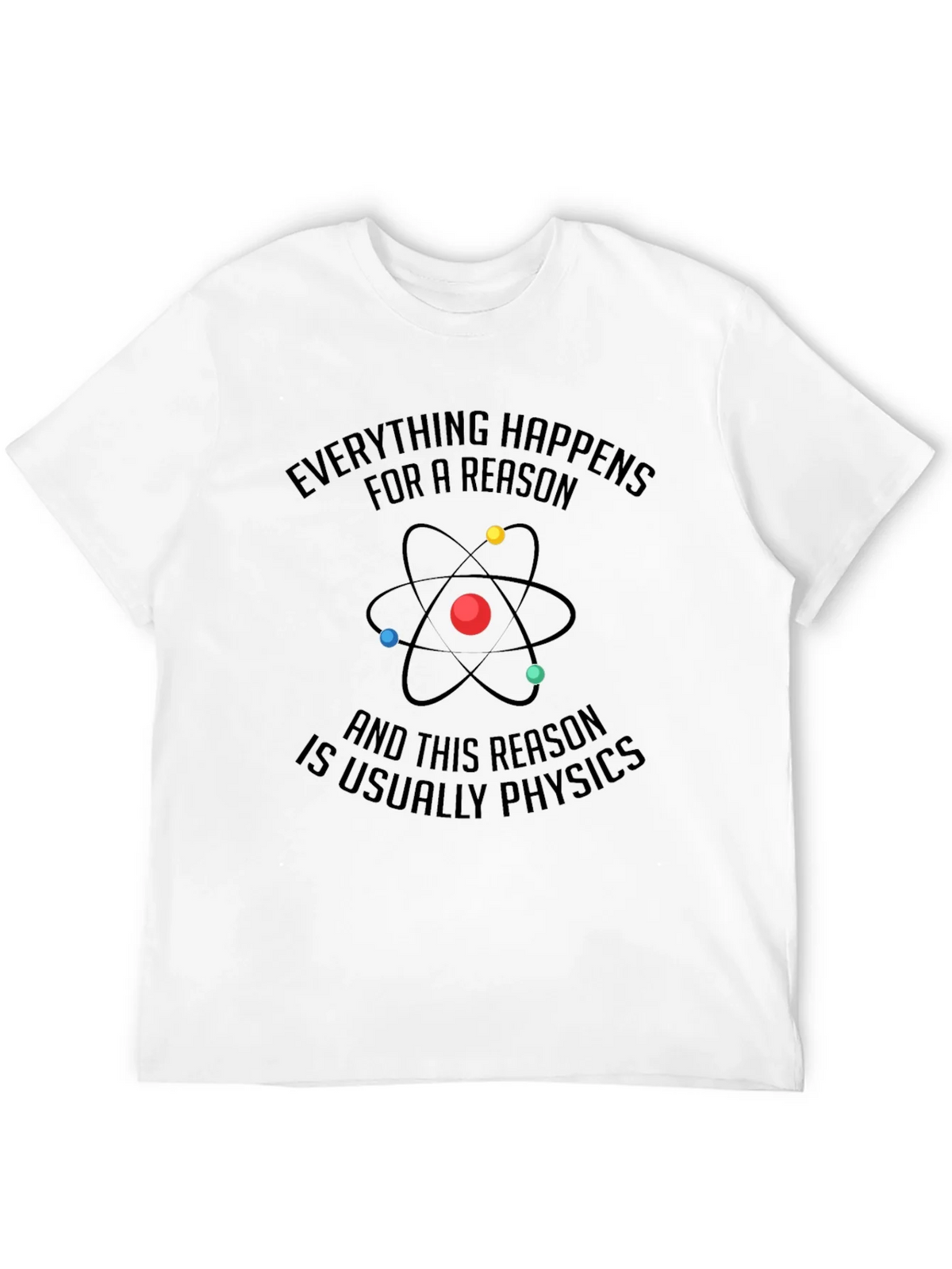 Physics Reason Graphic Tee - Mens Black Cotton T-Shirt