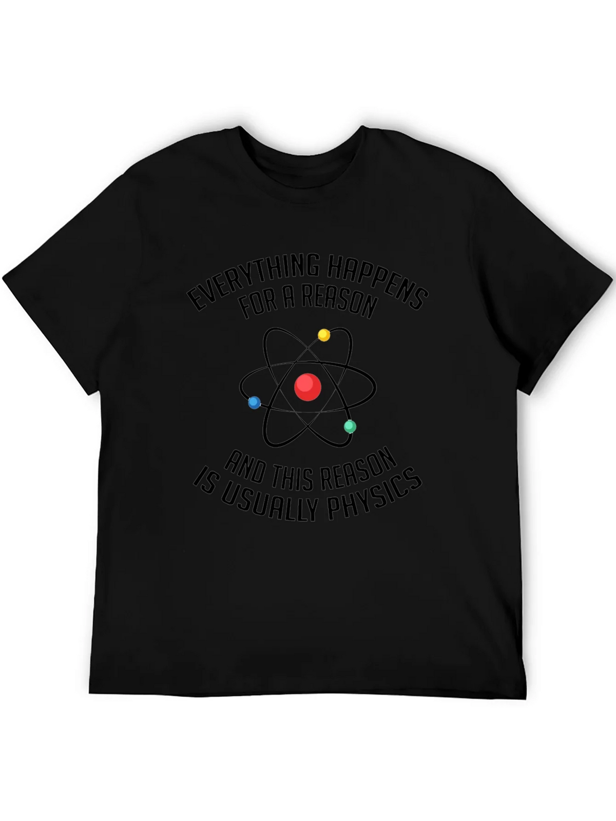 Physics Reason Graphic Tee - Mens Black Cotton T-Shirt