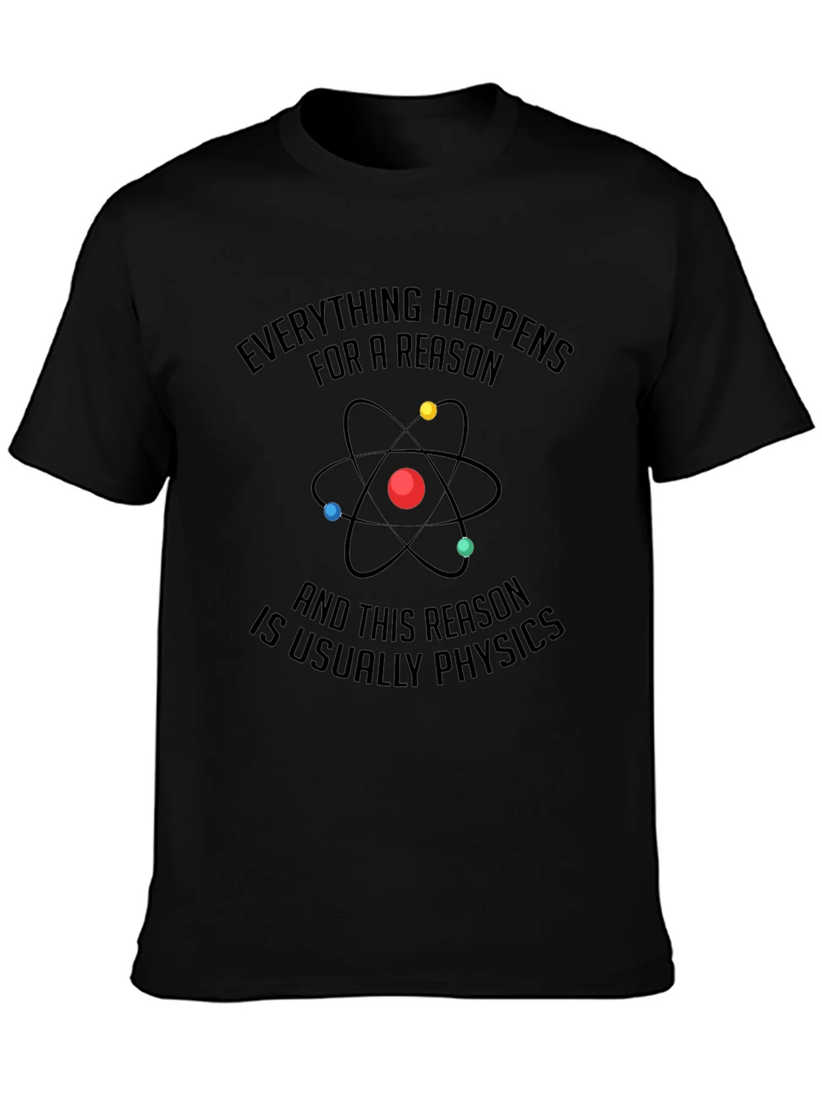 Physics Reason Graphic Tee - Mens Black Cotton T-Shirt