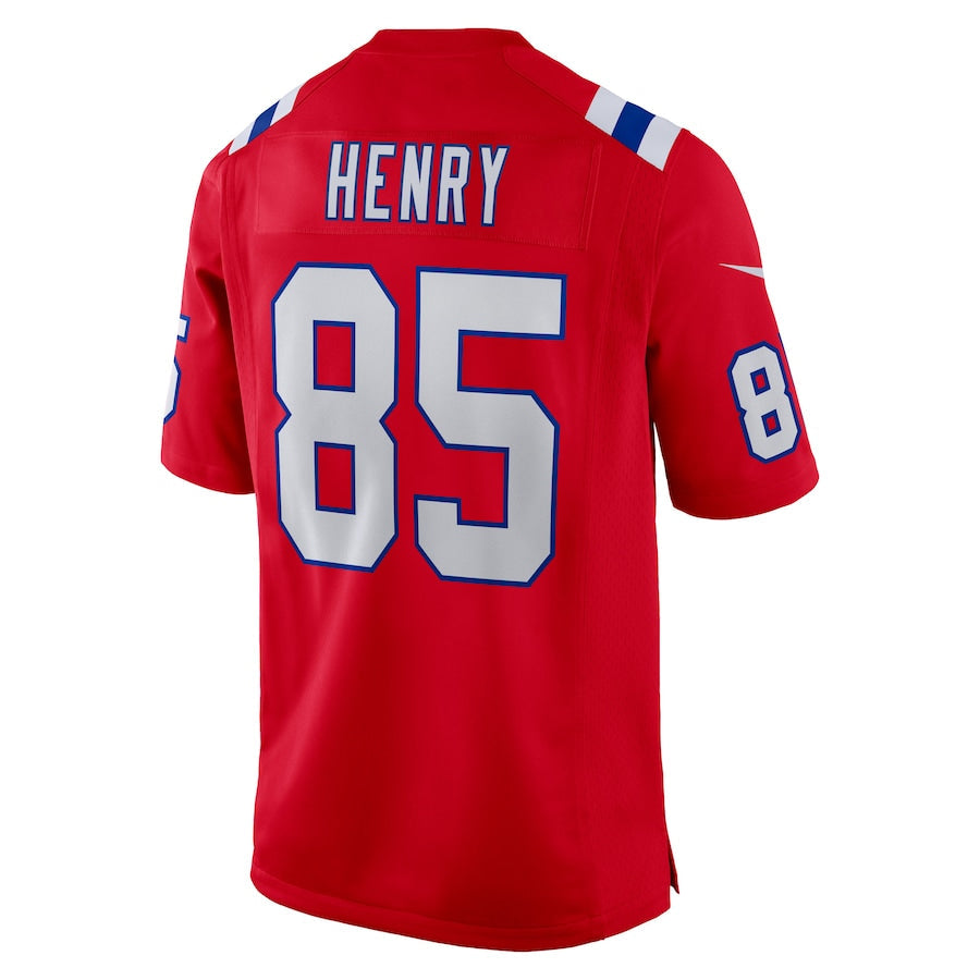 NE.Patriots #85 Hunter Henry Player Navy Red Home Game Football Jerseys