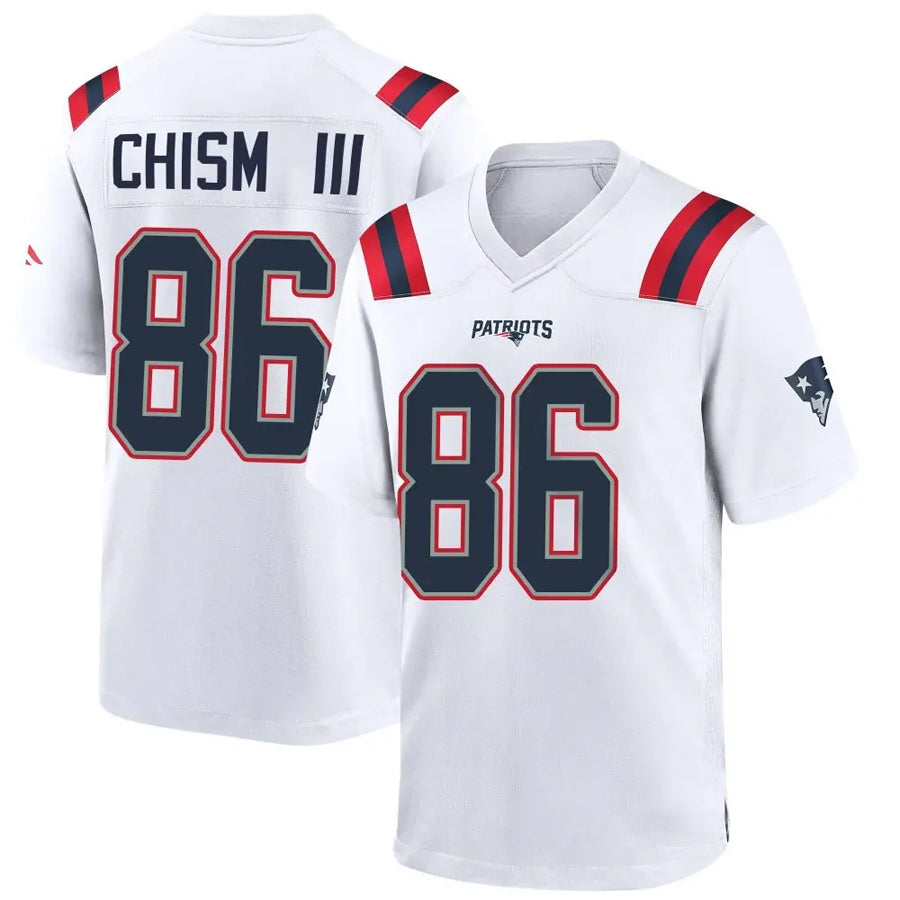NE.Patriots #86 Efton Chism III Player Whtie Home Game Football Jerseys