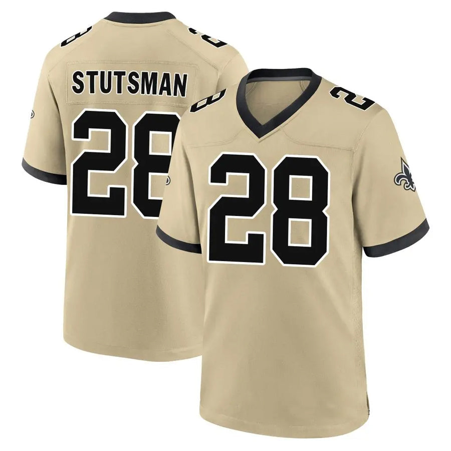NO.Saints #28 Danny Stutsman Player Gold Alternate Game Football Jerseys