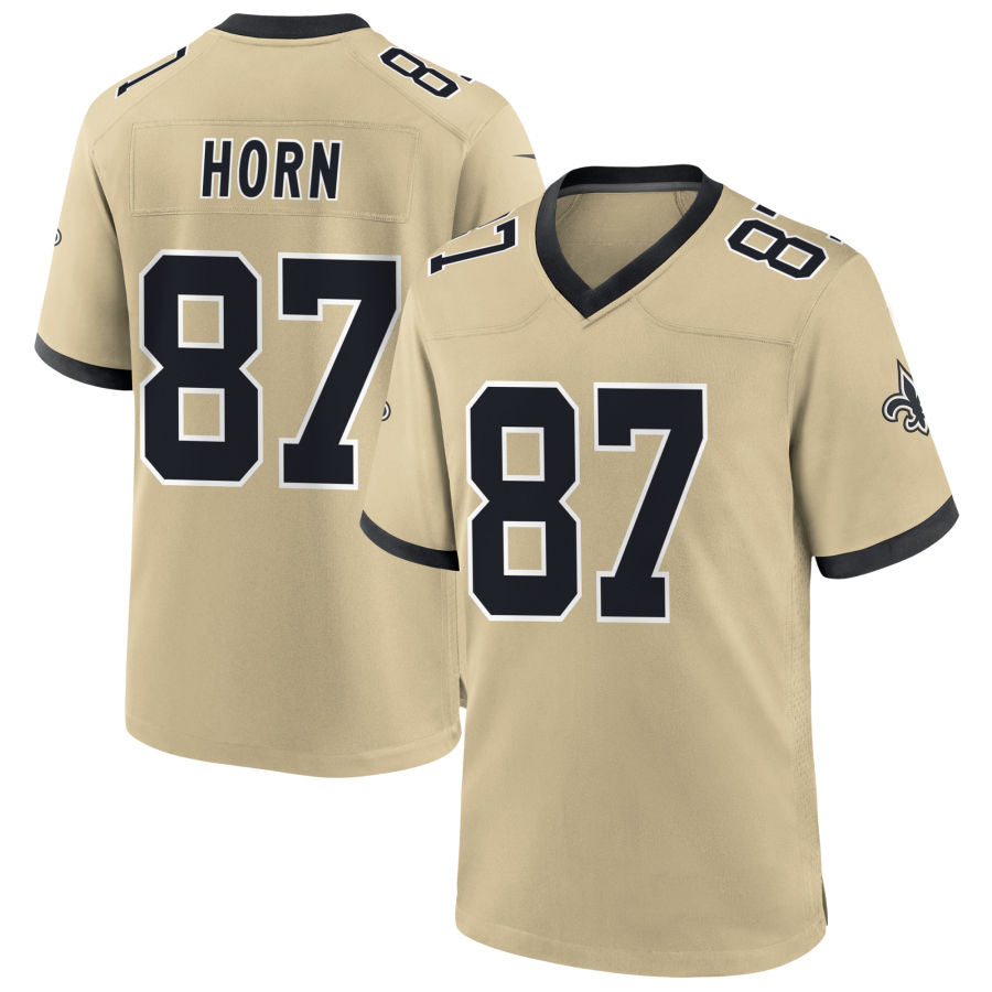 NO.Saints #87 Joe Horn Player Gold Alternate Game Football Jerseys