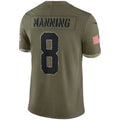 #8 Archie Manning Player NO.Saints Olive Salute To Service Limited Football Jerseys