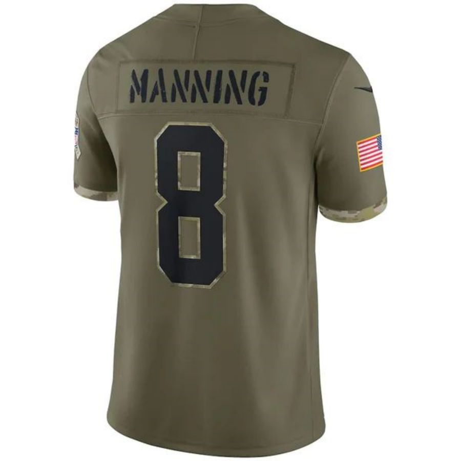 #8 Archie Manning Player NO.Saints Olive Salute To Service Limited Football Jerseys