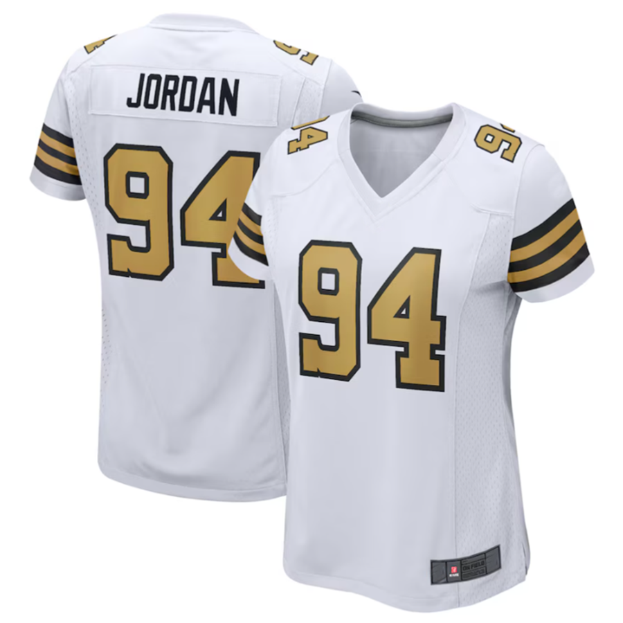 #94 Cameron Jordan Player NO.Saints White Game Stitched Football Jerseys