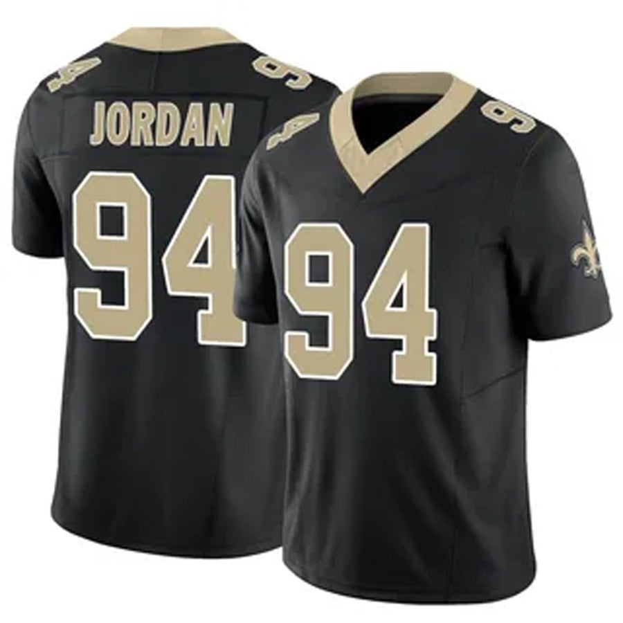 NO.Saints #94 Cameron Jordan Player Black Vapor F.U.S.E. Limited Football Jerseys