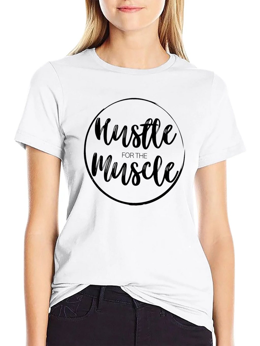 Hustle for the Muscle Black Graphic Tee