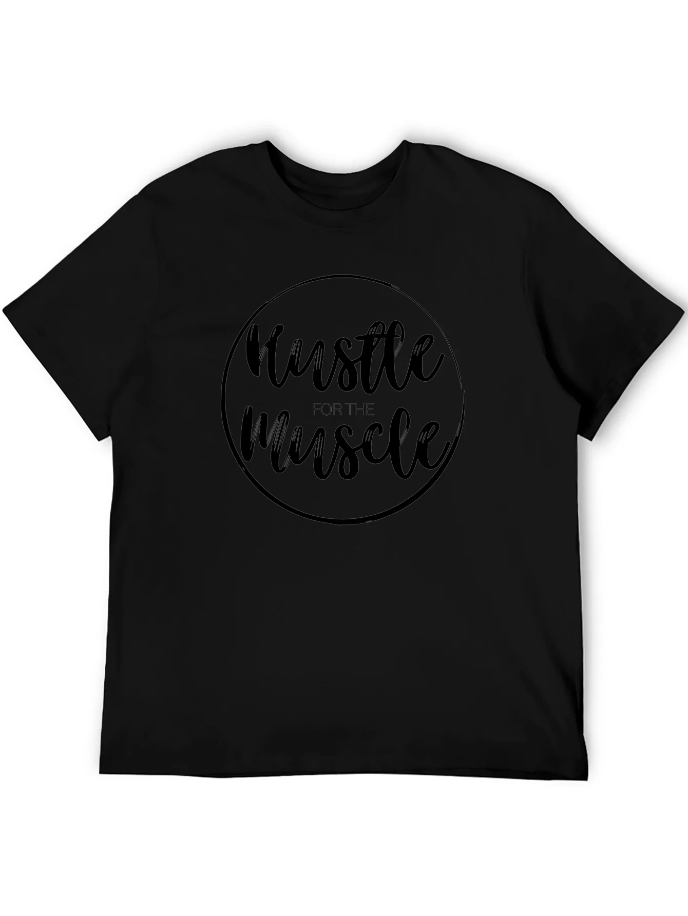 Hustle for the Muscle Black Graphic Tee