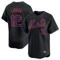 NY.Mets #12 Francisco Lindor Black Limited Player Stitches Baseball Jerseys