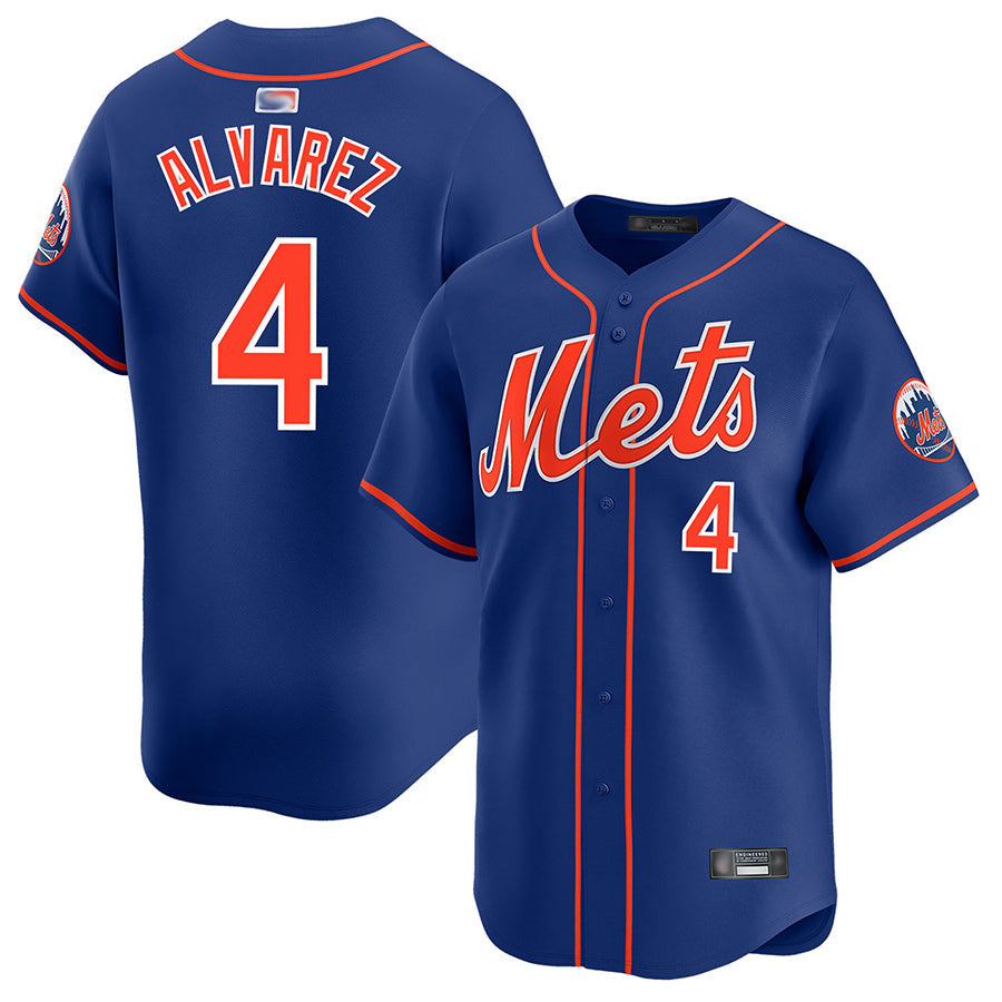 NY.Mets #4 Francisco Alvarez Player Royal Home Limited Baseball Jerseys