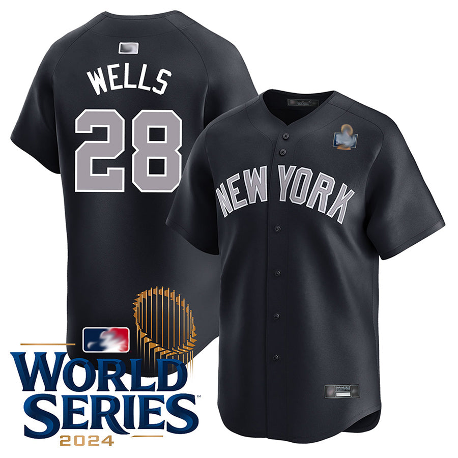 NY.Yankees #28 Austin Wells Player Black Home Limited World Series Baseball Jerseys