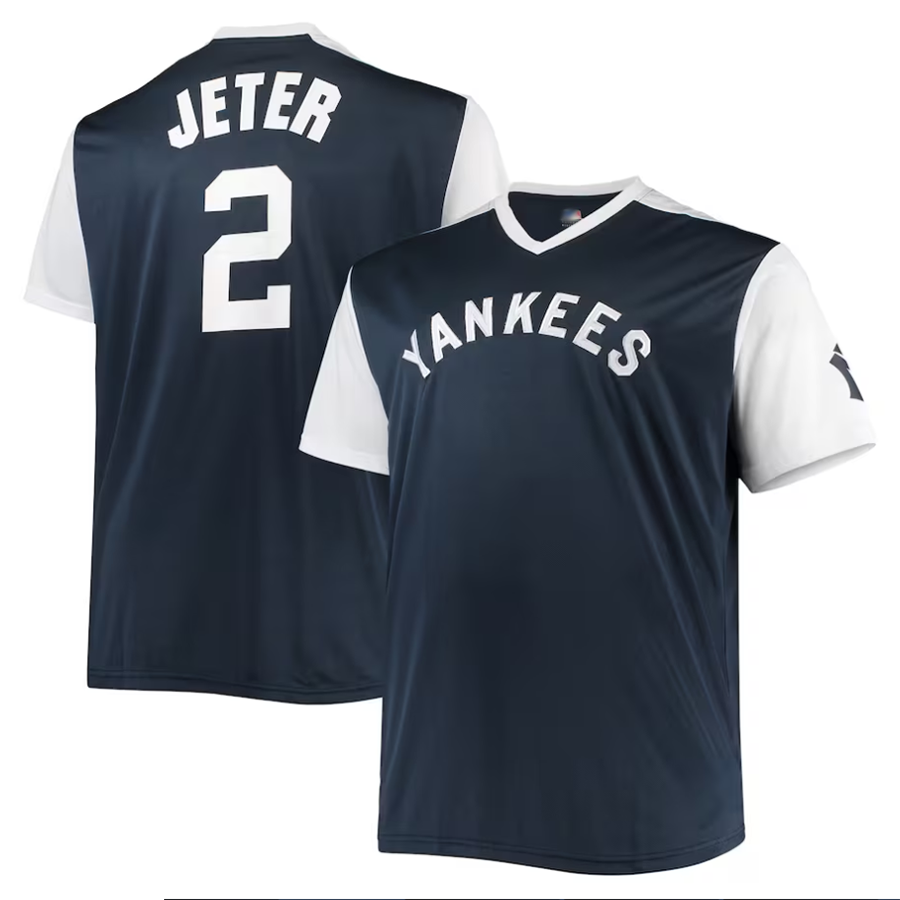 NY.Yankees #2 Derek Jeter Player Navy-White Cooperstown Collection Replica Baseball Jerseys