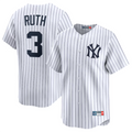 NY.Yankees #3 Babe Ruth Player White Throwback Cooperstown Limited Baseball Jerseys