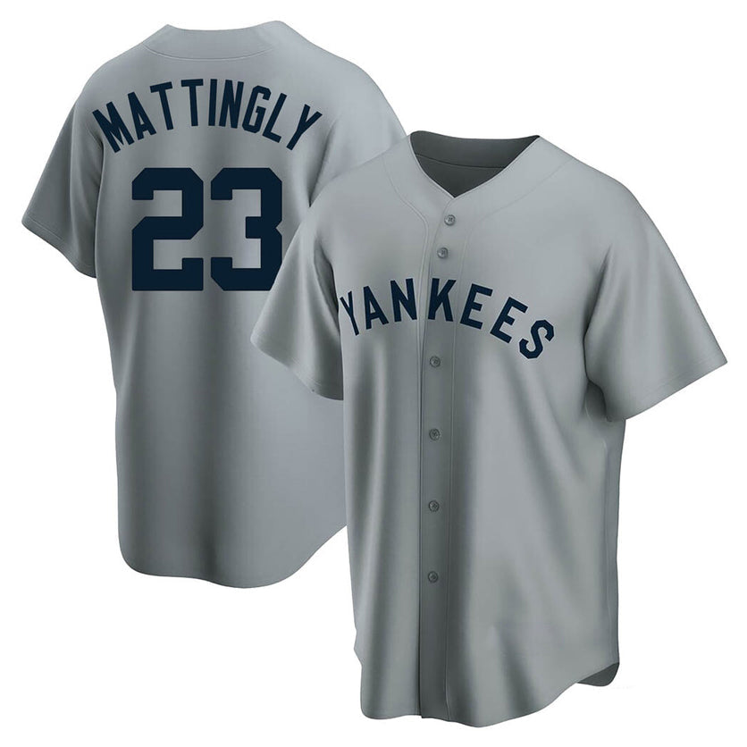 NY.Yankees #3 Don Mattingly Player Gray Replica Baseball Jerseys