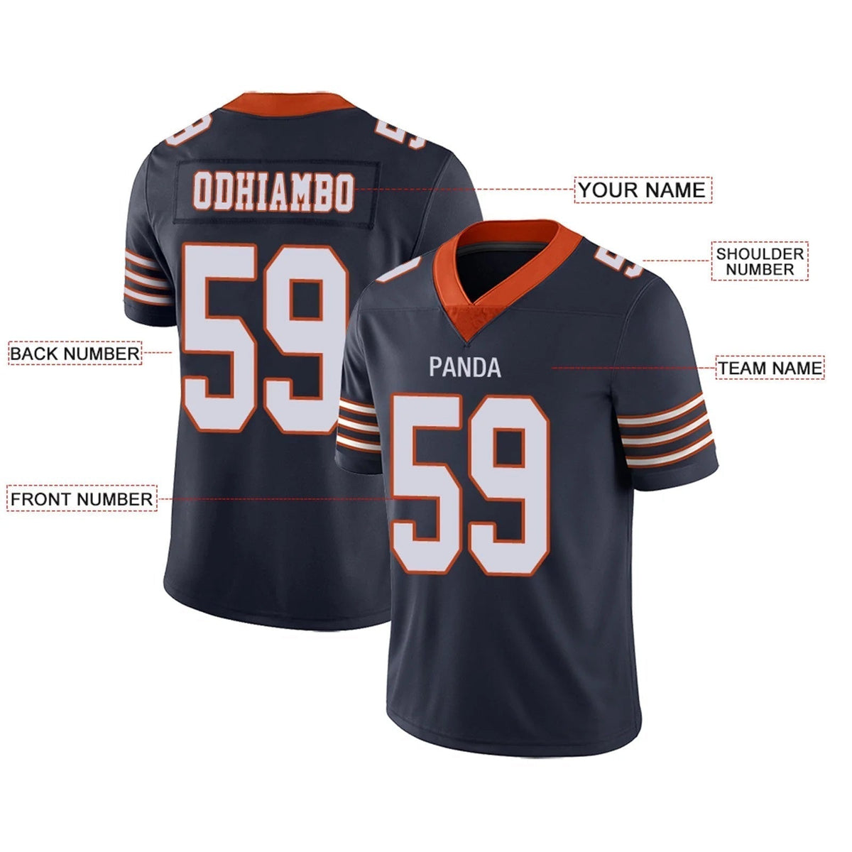 Custom C.Bears Navy Personalized Design Your Own Name and Number for Men Women Youth Jerseys