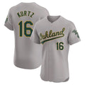 Athletics #16 Nick Kurtz Player Gray Elite Road Baseball Jerseys