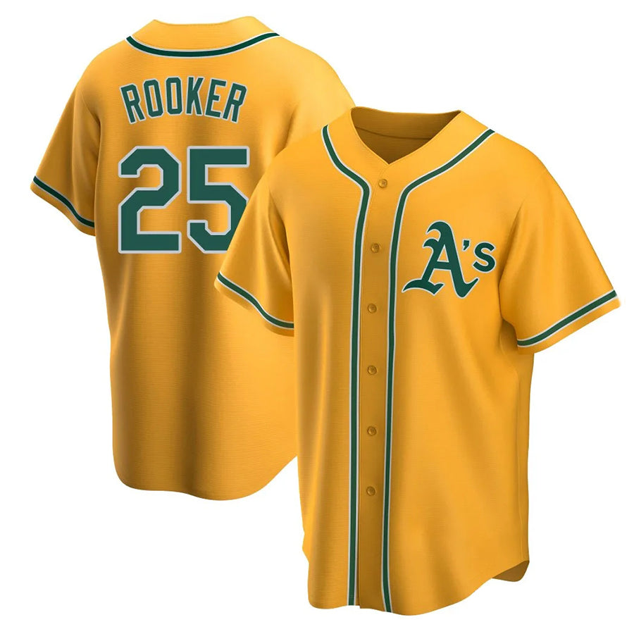 Athletics #25 Brent Rooker Player Replica Gold Baseball Jerseys